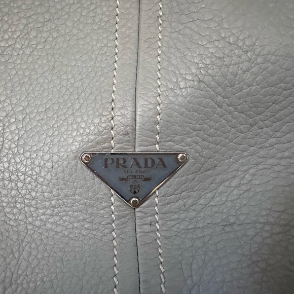 Prada light blue pebbled leather handbag - Picture 6 of 10